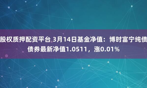 股权质押配资平台 3月14日基金净值：博时富宁纯债债券最新净值1.0511，涨0.01%