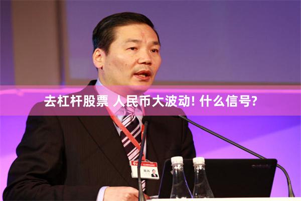 去杠杆股票 人民币大波动! 什么信号?