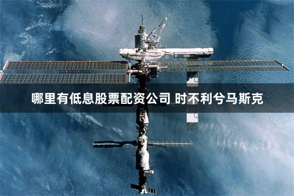 哪里有低息股票配资公司 时不利兮马斯克