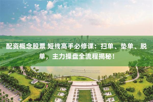 配资概念股票 短线高手必修课：扫单、垫单、脱单，主力操盘全流程揭秘！